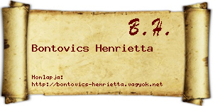 Bontovics Henrietta névjegykártya